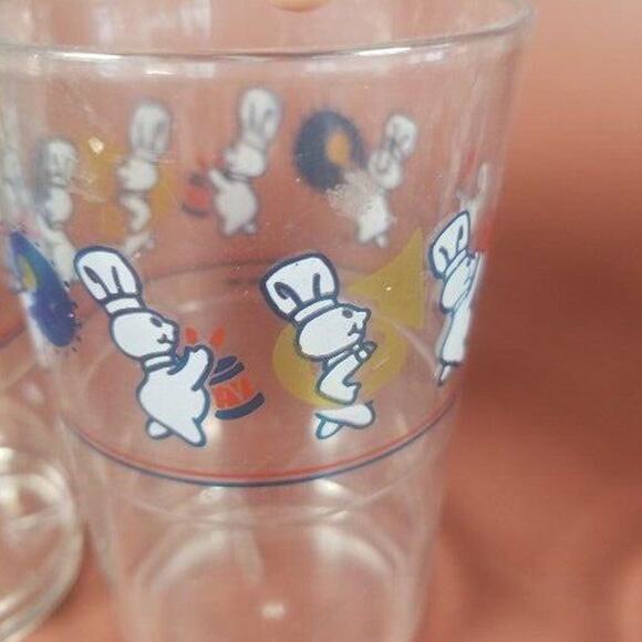 Pillsbury Doughboy Vintage Lot 4 Plastic Drinking Glasses 4.5” Music Band 1991 - Picture 6 of 9